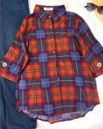 شومیز چهارخانه aini - Image 3