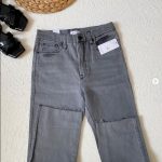 شلوارجین نیم بگ ذغالی