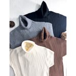 بافت یقه اسکی آستین سه سانت