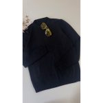 بافت یقه گرد مشکی ایراددار