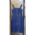 پیراهن جین جلودکمه ایراددار