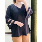 تونیک مشکی آستین‌‌ تور