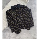 شومیز مشکی کوتاه گلدار