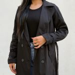 بارونی بلند مشکی و سبز - Image 3