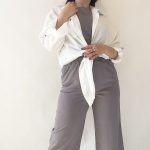 شومیز سفید گره ای