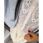 شومیز آستین کوتاه گلدوزی