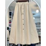 دامن لینن دکمه چوبی