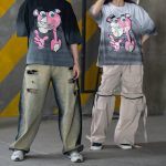 تیشرت باکسی پلنگ صورتی - Image 2