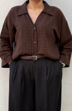 شومیز لینن باکسی آرون - Image 2