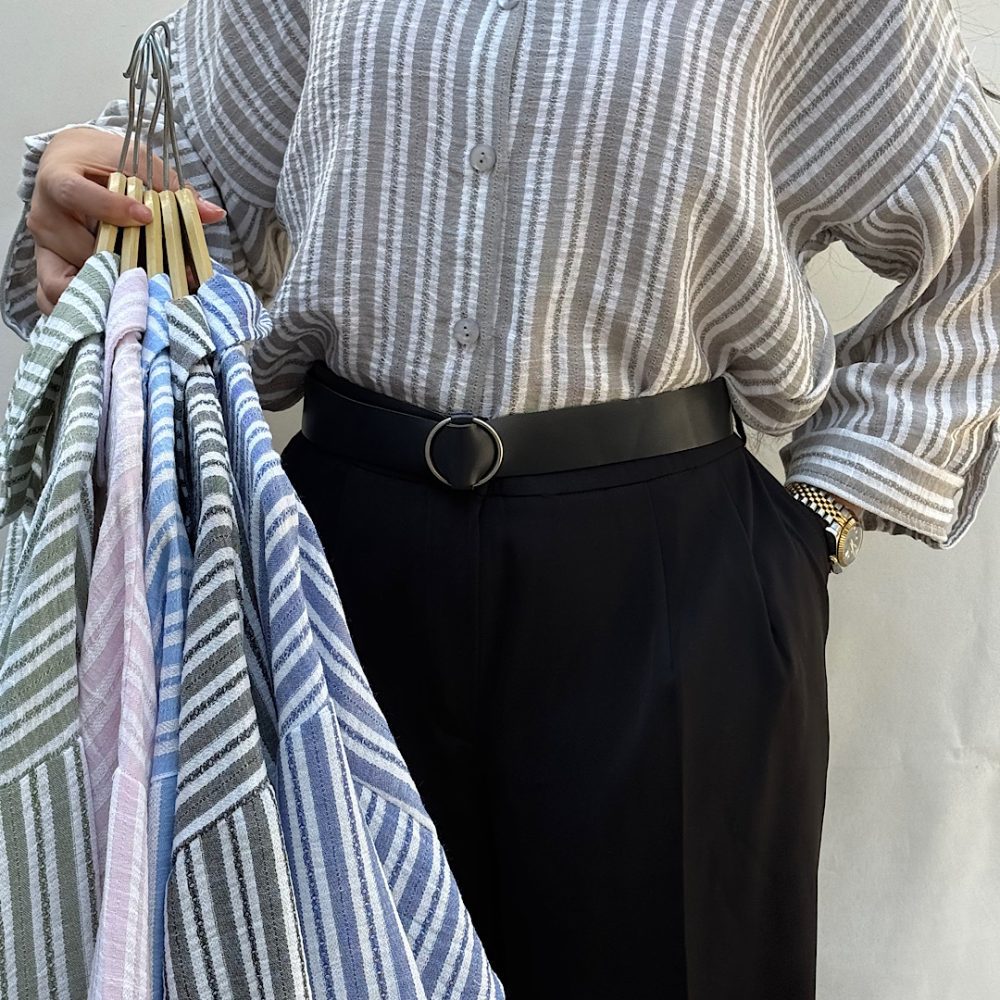 شومیز لینن راه راه یودا