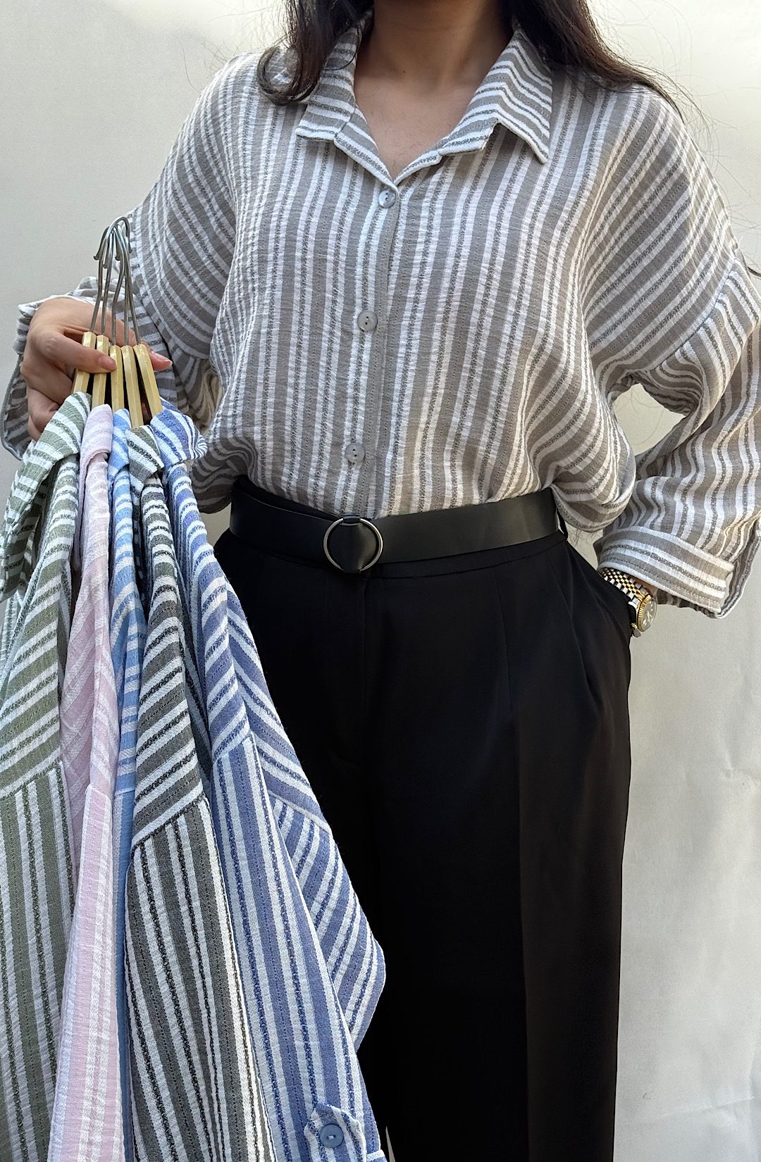 شومیز لینن راه راه یودا