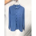 شومیز کتان نخ آبی