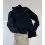 بافت یقه اسکی کبریتی مشکی