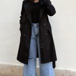 بارونی بلند مشکی و سبز