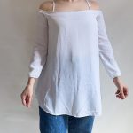 شومیز سفید سرشانه خالی