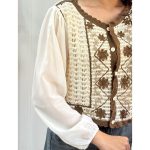 شومیز قلاب بافی گل - Image 3